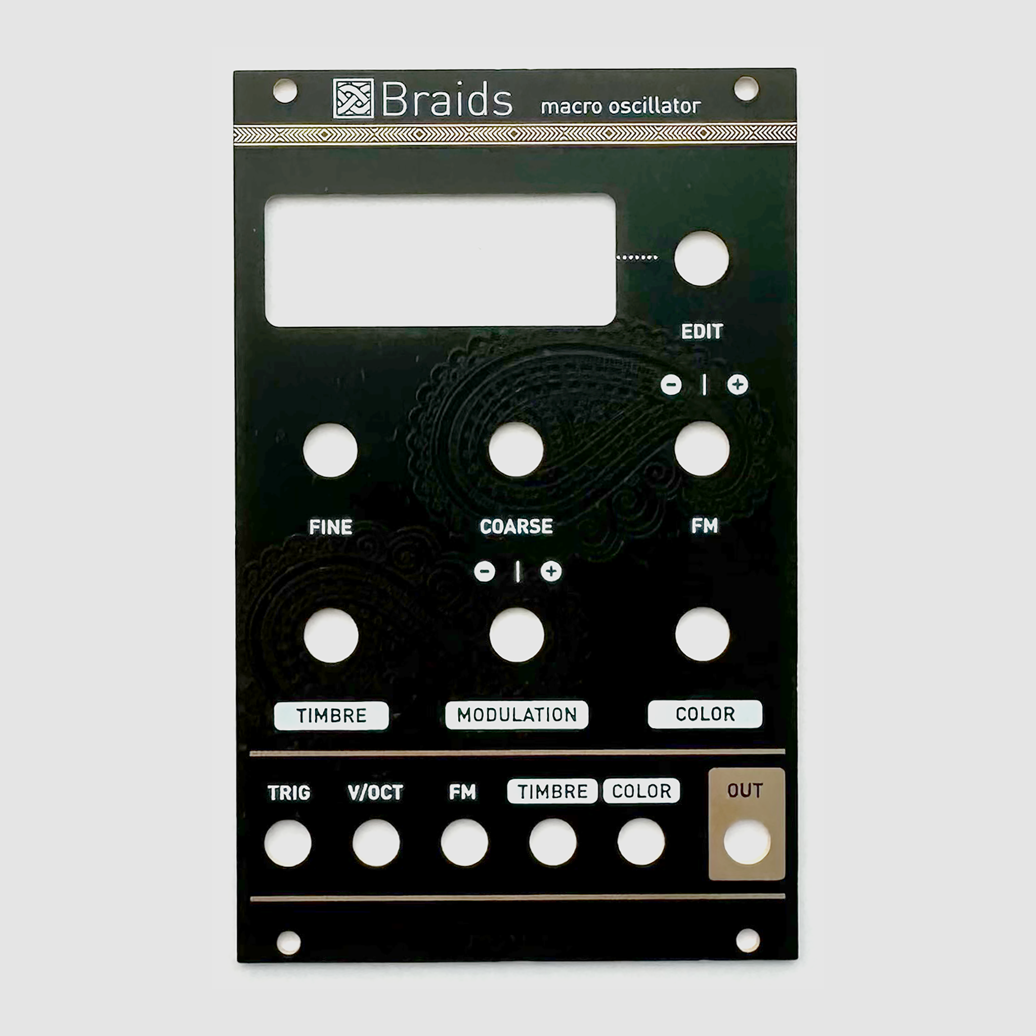 Black panel for Mutable Instruments Braids – Oddvolt - Eurorack Panels ...