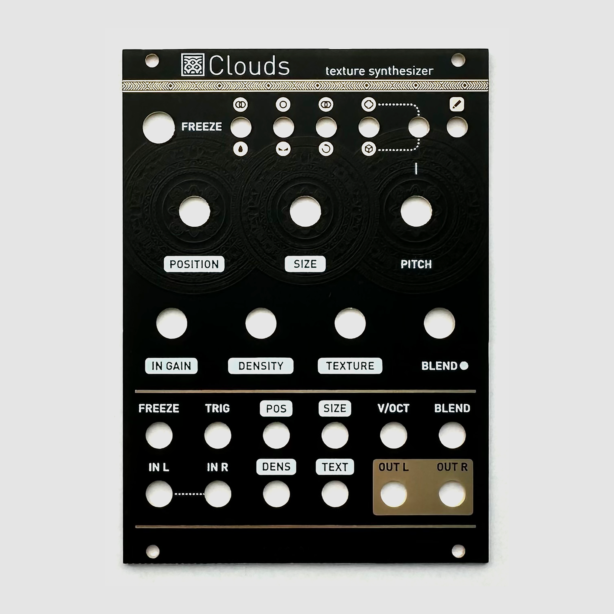 Black panel for Mutable Instruments Clouds – Oddvolt - Eurorack 