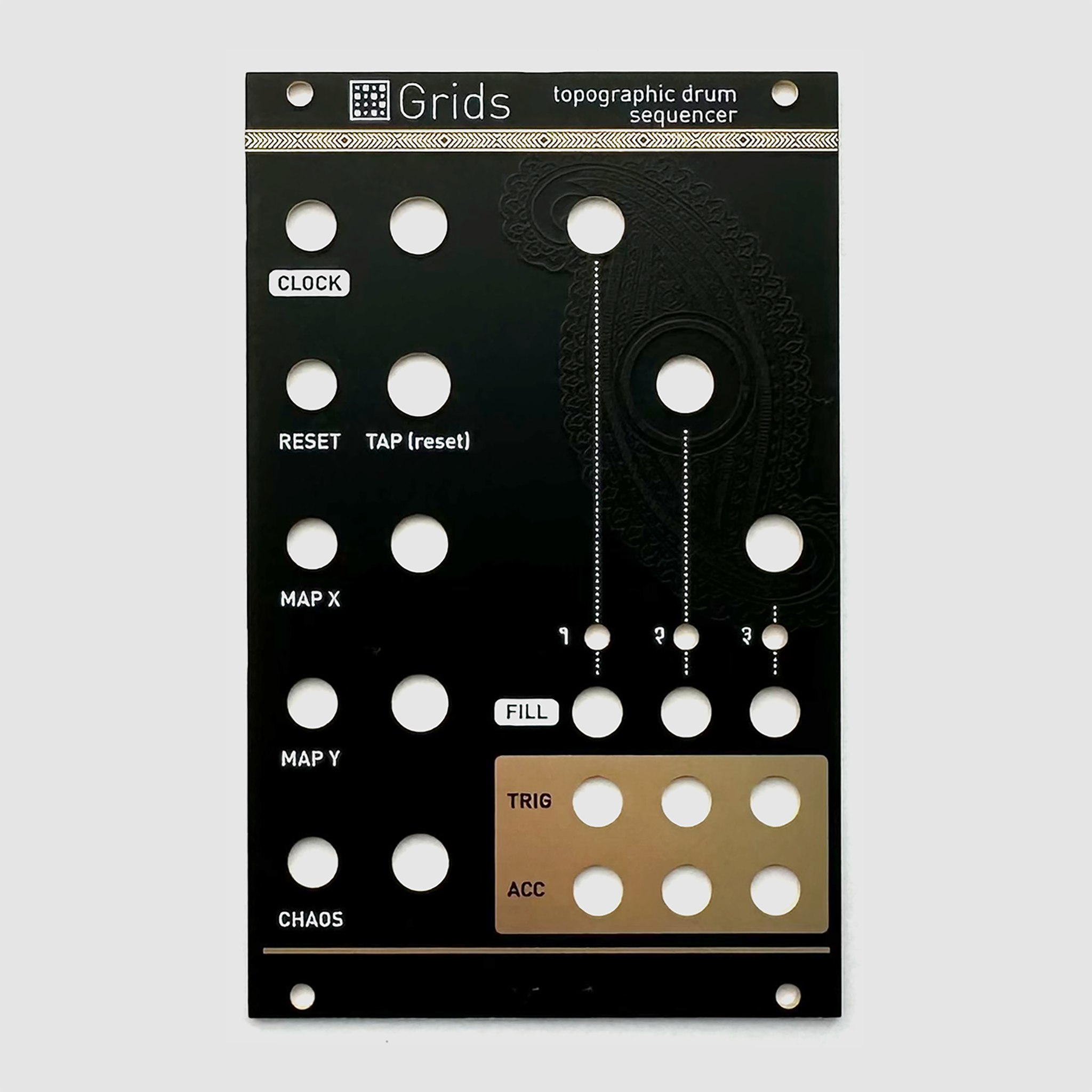 Black panel for Mutable Instruments Grids – Oddvolt - Eurorack 