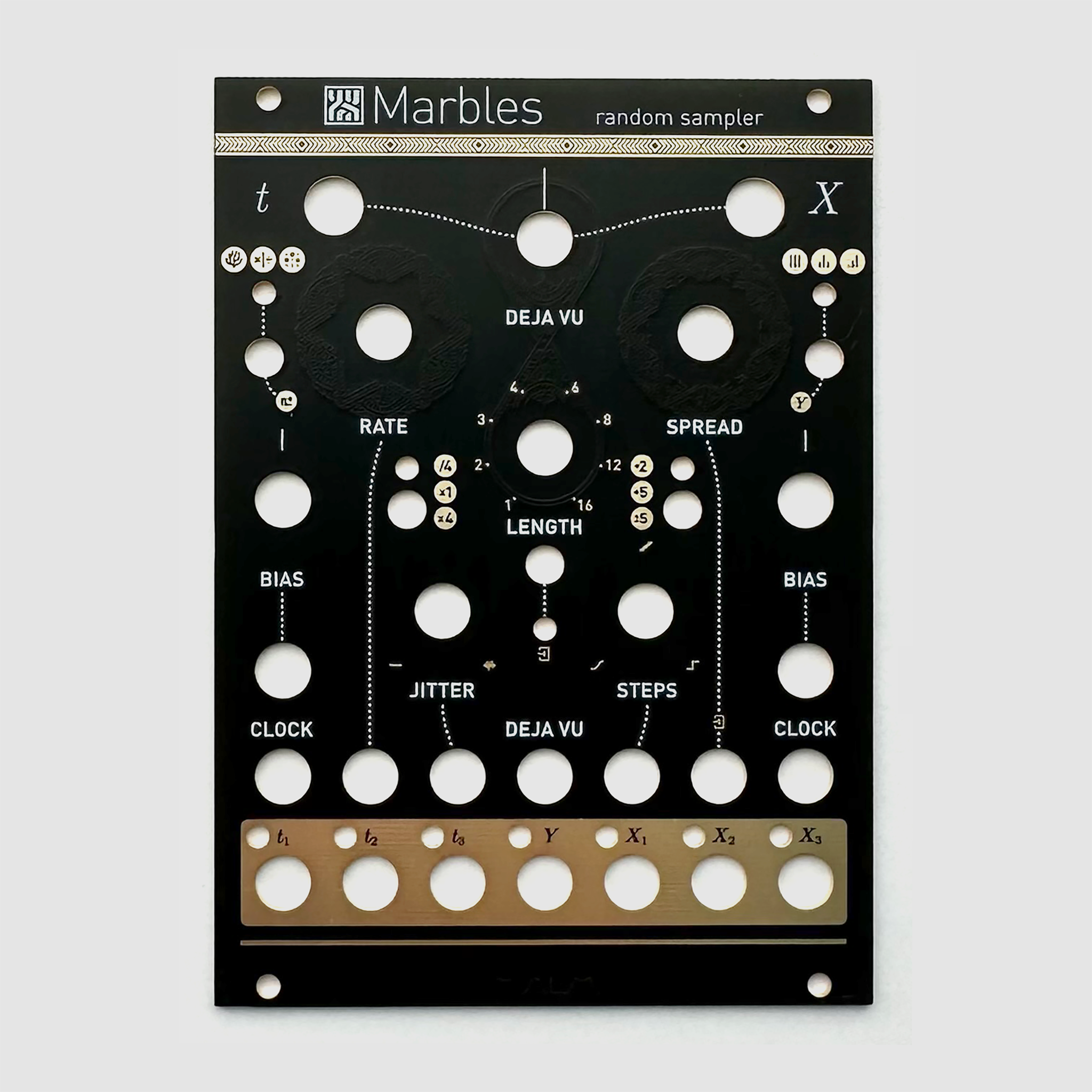 Black panel for Mutable Instruments Marbles – Oddvolt - Eurorack Black panel for Mutable Instruments Marbles – Oddvolt - Eurorack