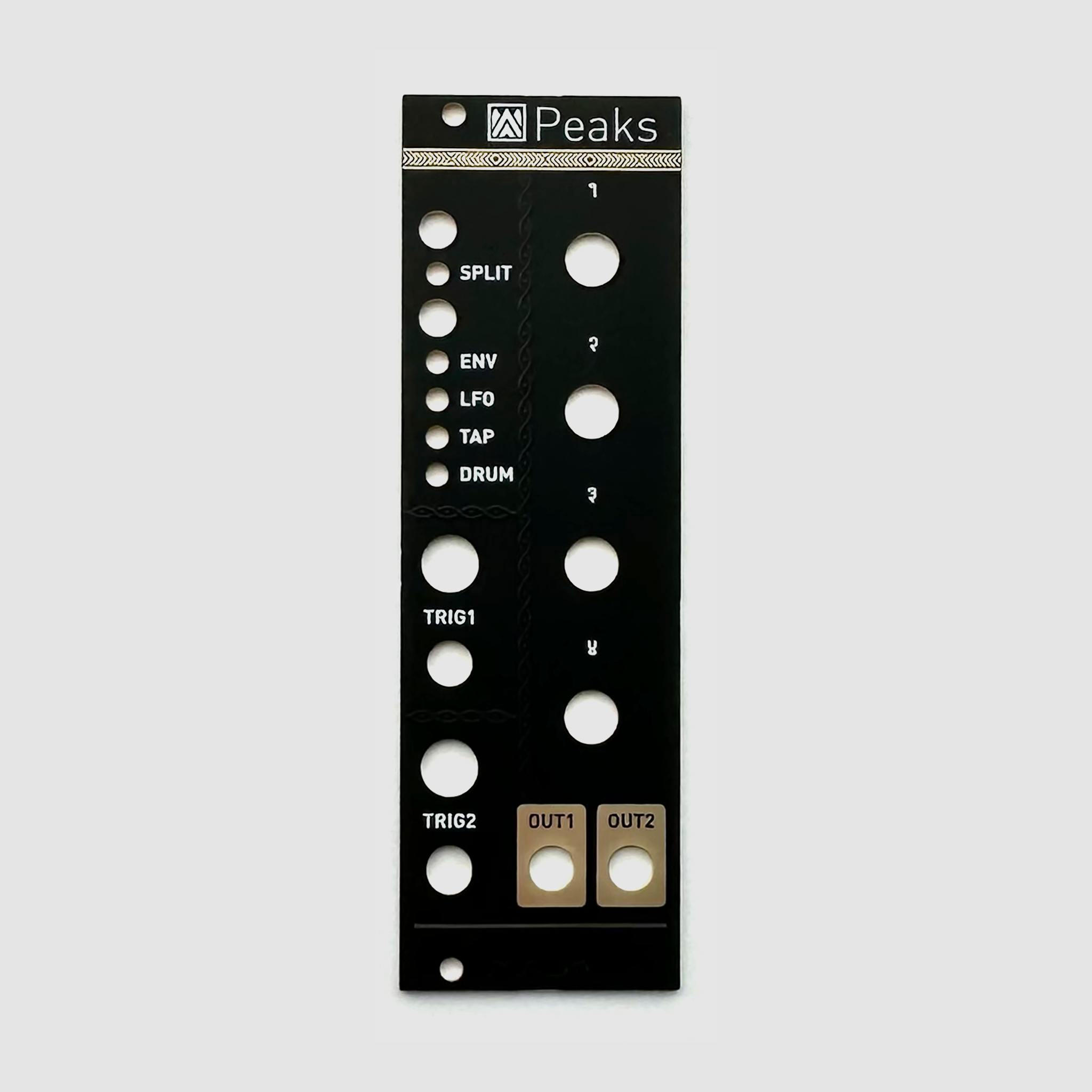 Black panel for Mutable Instruments Peaks – Oddvolt - Eurorack Black panel for Mutable Instruments Peaks – Oddvolt - Eurorack